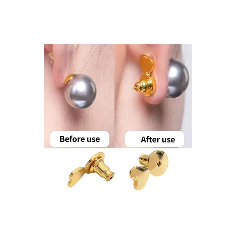 Cierres de Silicona para Aretes con Acabado Oro y Plata