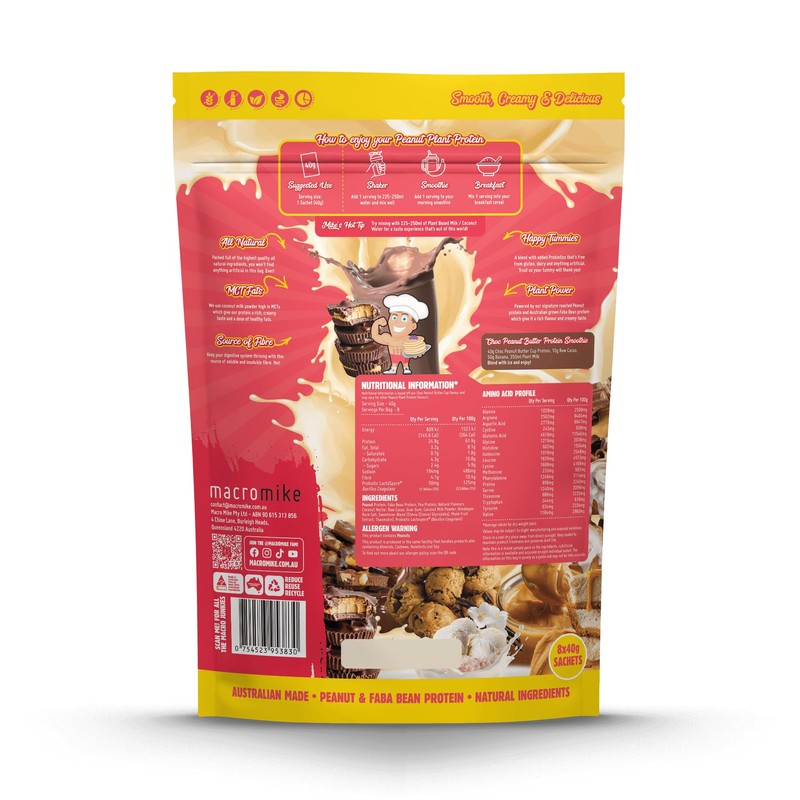 Macro Mike Peanut Plant Protein Powder Sample Sachets 40 g