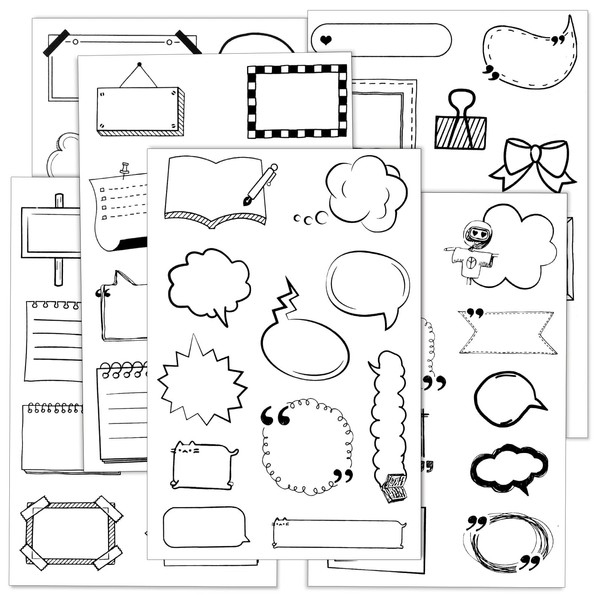 HJZHII 112PCS Dialog Box Paper Stickers, Funny Cute Label Stickers