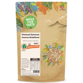 Wholefood Earth - Pinhead Oatmeal Coarse Stabilised 500 g | GMO Free | Vegan | High Fibre
