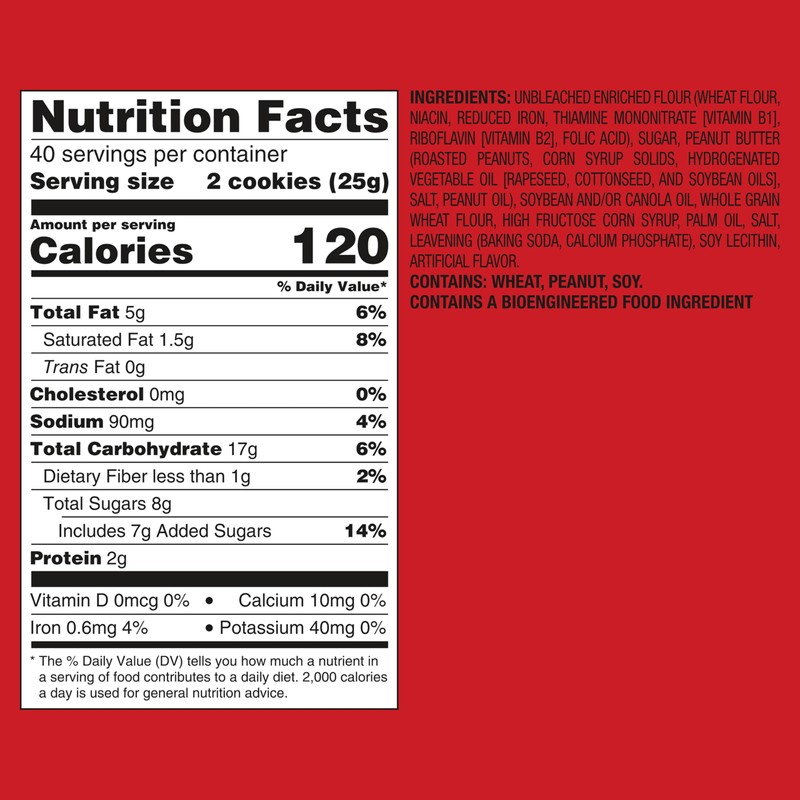 NUTTER BUTTER Peanut Butter Sandwich Cookies, King Size, 10-3.5 oz