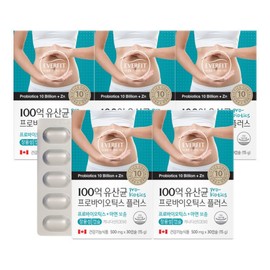 Everfit Enteric-Coated 10 Billion Probiotics 30 Capsules 5 Boxes / Mixed Probiotic Capsules Synbiotics Zinc / 에버핏 장용성 100억 유산균 프로바이오틱스 30캡슐 5박스  혼합 유산균 캡슐 신바이오틱스 아연