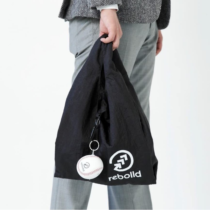 Eco Bag with Baseball Pouch [Black] Convenience Store Bag Size