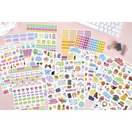 bloom daily planners Planner Sticker Value Pack (13 Unique Sheets / 1,000+ Aesthetic Stickers) - New Variety Assortment Bundle for Planning & Decorating
