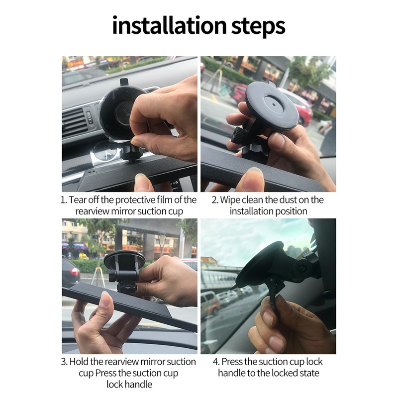 Rear View Mirror Suction Cup Rearview Mirror Wide Angle Hidden