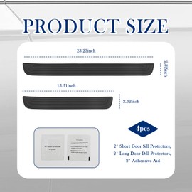4PCS 2.32" Width Car Door Sill Protector,Automotive Door Entry Guard for Non-Slip and Sill Steps Protection,Universal Anti-Collision Car Doors Protector Edge Guards (Width 2.32")