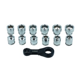 Laser 9138 Ratchet Torque Adapter with Shallow Insert Sockets 13pc