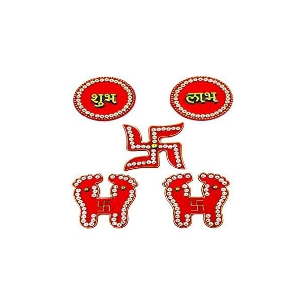 NASHEMAN Traditional Meenakari Embellished Acrylic Designer Shubh Labh Sticker, Goddess