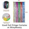 ShinyBeauty Rainbow Foil Fringe Curtains 2 Pack 3FTx8FT Metallic Tinsel