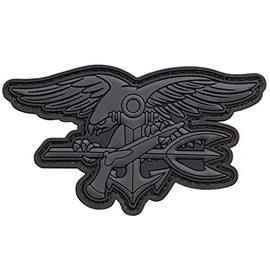 LEGEEON Blackout US Navy Seals Insignia DEVGRU SOCOM Morale 1x Military Black PVC 3.2 x 1.8" Morale Patch