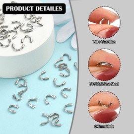 LiQunSweet 50 Pcs 316 Stainless Steel Wire Guardian and Protectors Cable U Shape Guard Accessories for Jewelry Making - 7mm