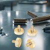 M METERXITY 5-Pack Knurled Thumb Screws, M4x6mm Solid Brass Flat