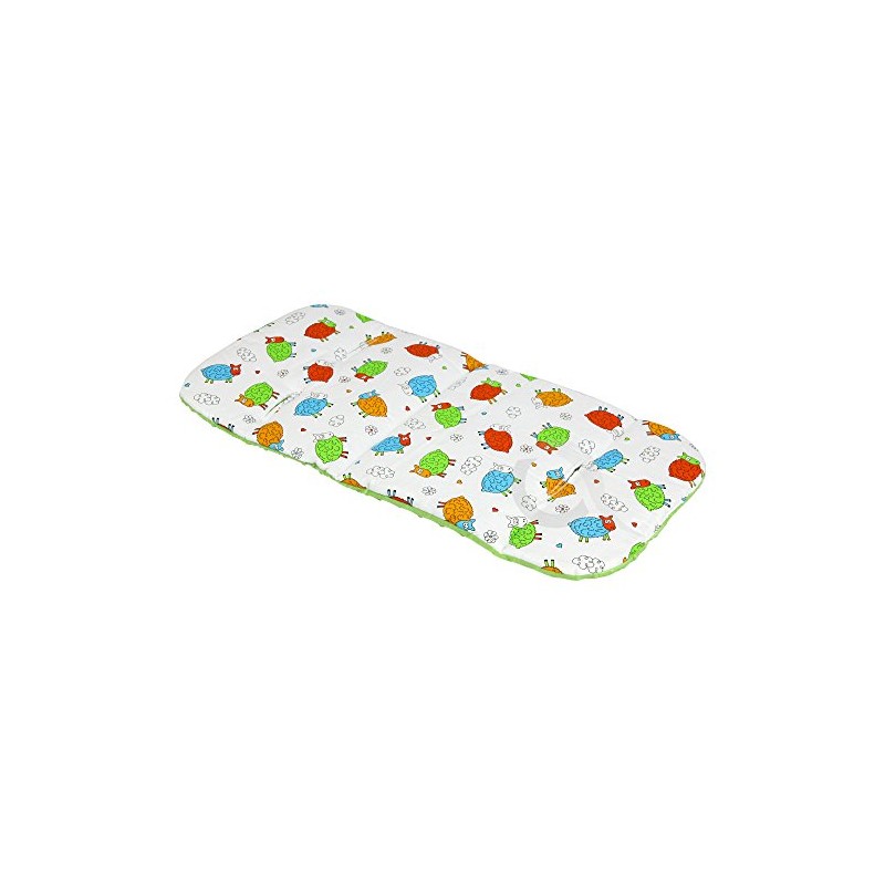 Reversible Cotton & Minky Pram Insert, Liner Covers Universal (Sheep/Green)