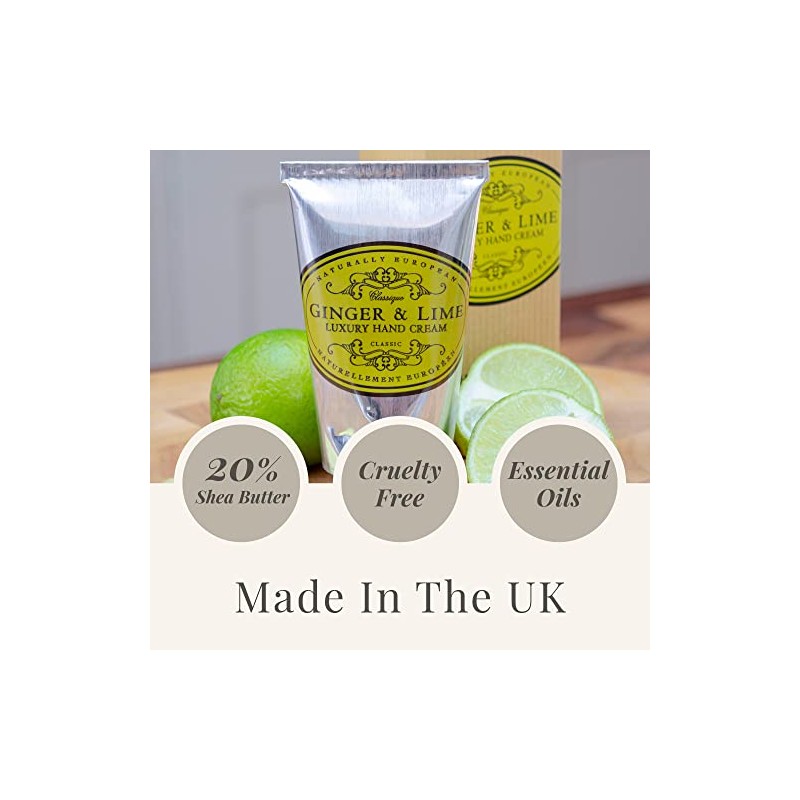 Naturally European GINGER & LIME Luxury Hand Cream Boxed 20%
