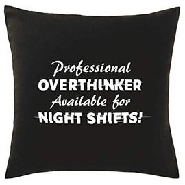 Hippowarehouse Professional Overthinker Available For Night Shifts Printed bedroom accessory cushion cover case 41x41cm