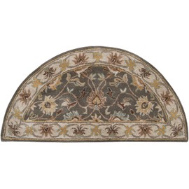 Mark&Day Wool Rugs, 2x4 Eckville Traditional Black Hearth Area Rug, Black Brown Red Carpet for Fireplace, Entryway, Bedroom or Living Room (2' x 4' Hearth)