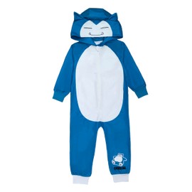 Pokémon Boys or Girls Hooded Fleece Onesie, Kids All in One Pyjamas, Snorlax, Age 9-10 Years