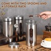 Suclain Stainless Steel Coffee Grounds Canisters with Shelf 3 x