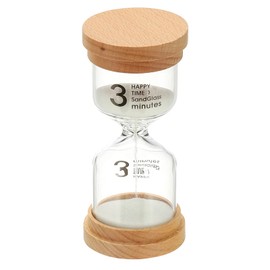 PATIKIL 3 Minute Sand Timer, Wooden Sand Watch High Borosilicate Glass Sandglass Sand Clock for Games, Classroom, Kitchen, Office, Home Decoration, White