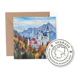 1 x Greeting Card & Vinyl Sticker Set - Germany German Landmark Travel Holiday City Map Flag Friend Mum Girls Boys Scrapbook #79890