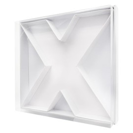 12.5inch Fillable Paper Mache Number Letter Cardboard Cutouts Charcuterie Board Food Sweet Cupcake Tray Party Decorative Box(Letter X, White)