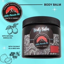 Cedar Mountain Creamy Vanilla Hazelnut Scented Body Balm with Marula Oil, 16 Oz (2 Pack)