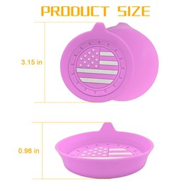 KHGUZ 2PCS Ameican Flag Car Cup Coaster, Non-Slip Silicone Vehicle Drink Cup Holder Insert Mat, Patriotic Auto Interior Cup Insulation Protection Pad Accessories, Universal for Most Cars (Pink)