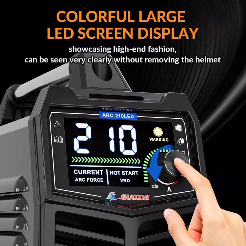 GZ GUOZHI 210A Stick Welder, Dual Voltage 110V/220V, LED Display,