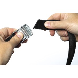 Direct Manufacturing 5 x Lifting straps cam buckle 2.5m x 25mm black / 250kg Cargo luggage roof rack strap …