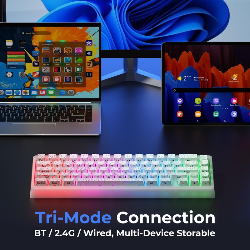 HITIME x XVX M67 Wireless 60% Percent Keyboard, QMK/VIA Topographic