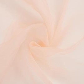 CABODYALS 5 Yards Light Orange Organza Fabric Polyester Clothing Solid Color Translucent Silk Cloth Soft Tulle Sheer Lace Fabrics for Sewing Making Wedding Dresses Costumes Special Occasions Supply