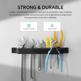 Creality ABS Filament 1.75mm Black 3D Printer Filaments, 1kg(2.2lbs) Neatly-Wound Spool, Strong, Durable, Good Heat Resistant, Less Odor, Dimensional Accuracy±0.03mm, Fit Most FDM 3D Printers, Black