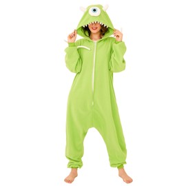 VEULENT Adult Onesie Pajamas Unisex Animal One-Piece Cartoon Costume Cosplay Homewear Sleepwear Partywear For Men Women (Mike Wazowski, X-Large)