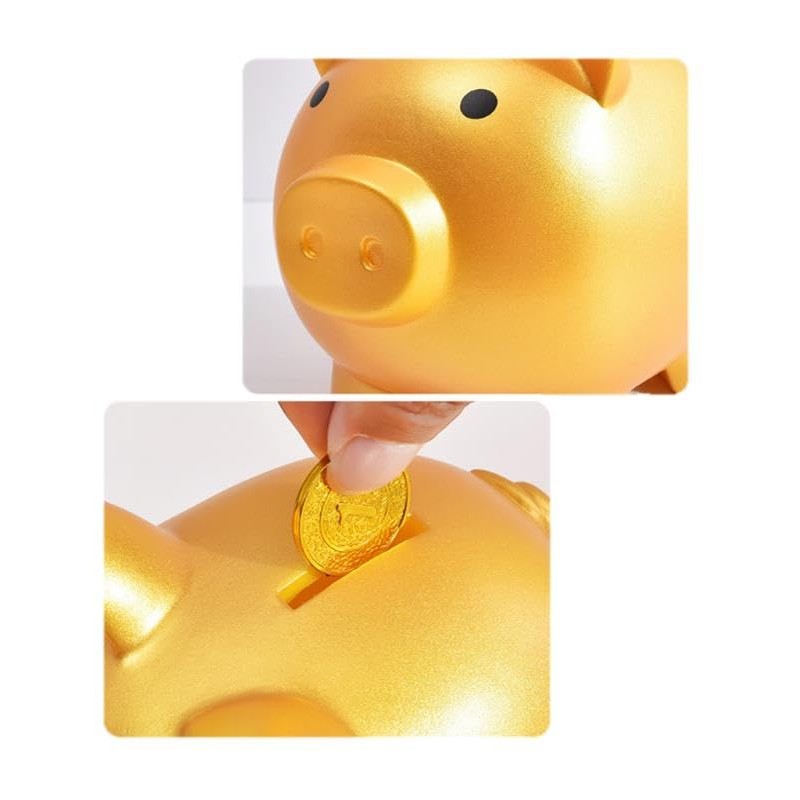 speed mao Cute Pig Coin Bank PVC (Large, Gold)