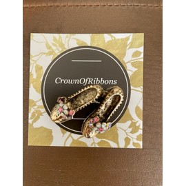 Vintage Inspired Gold Shoe Brooch Pin, Women's Fashion Accessories