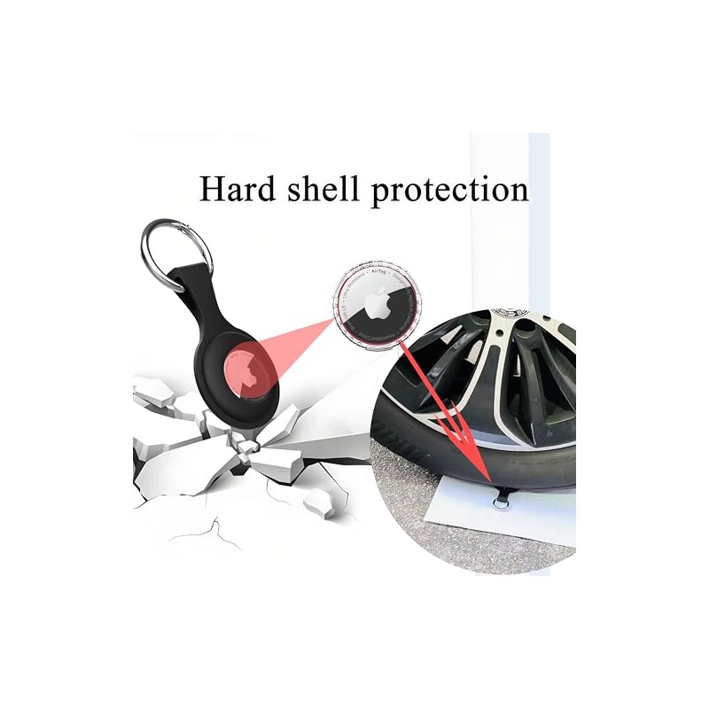 4 Pack AirTag Holder with Keychain - Anti-Lost Case