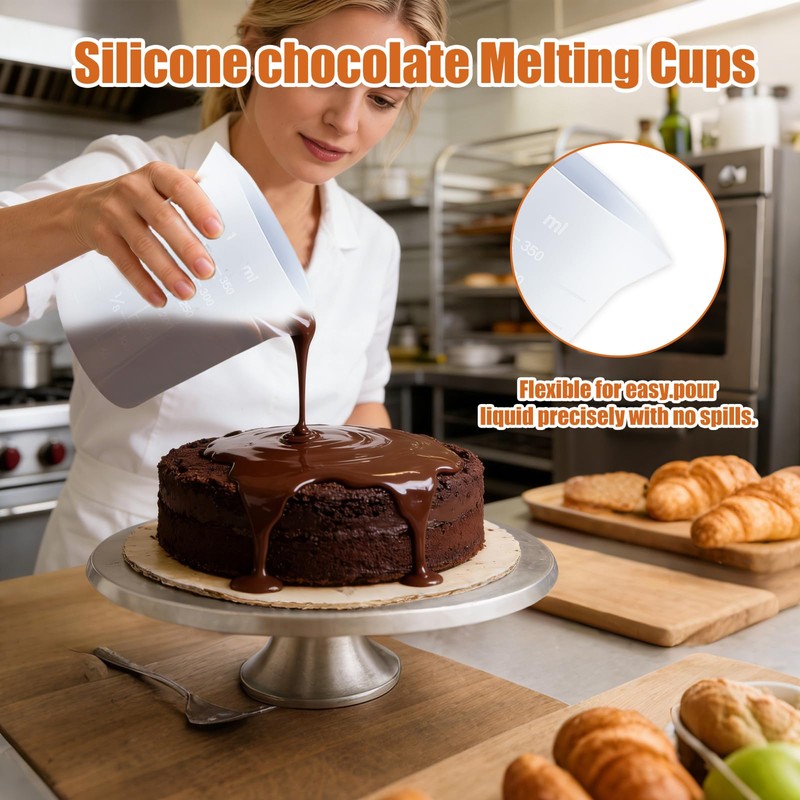 4-Piece Silicone Measuring Cup Set 350ml Silicone Chocolate Melting Cups