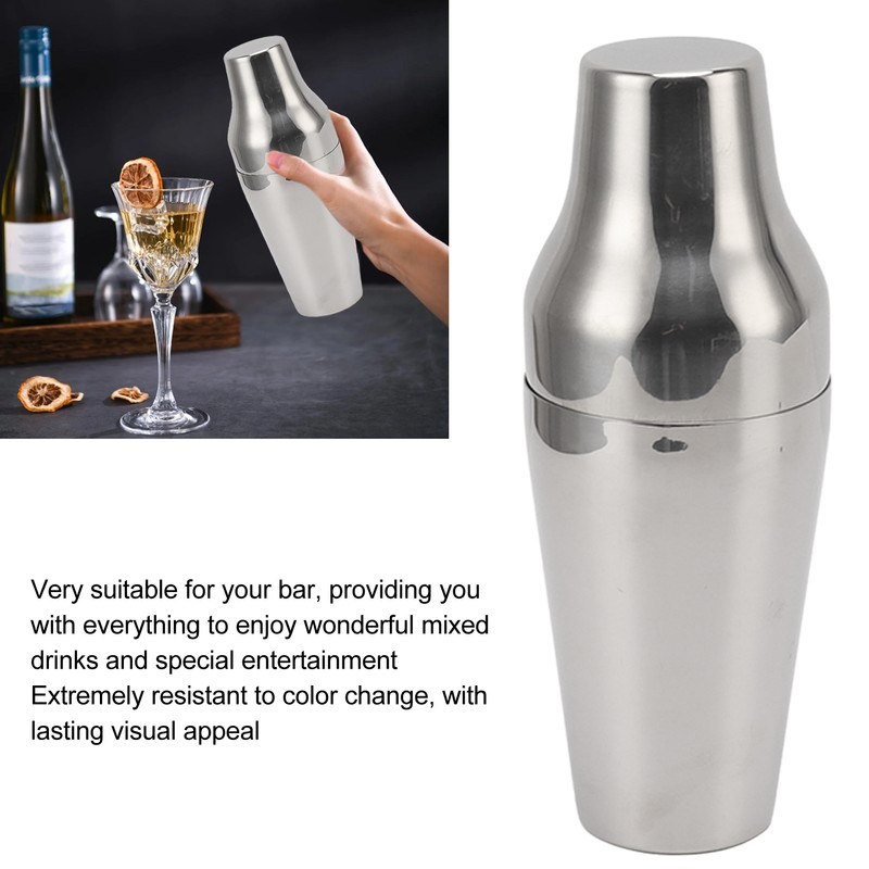 Stainless Steel Drink Shaker French Style 2 Section Martini Mixer