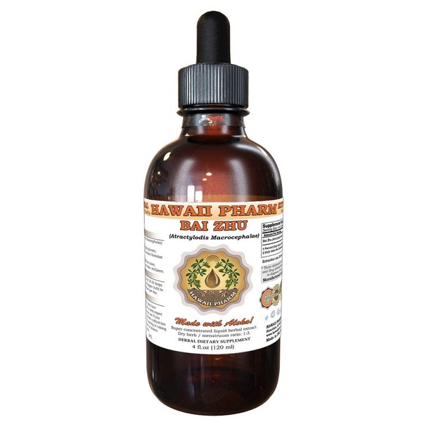 Hawaii Pharm LLC Bai Zhu, Largehead Atractylodes (Atractylodes Macrocephala) Tincture, Dried Rhizome Liquid Extract, Bai Zhu, Herbal Supplement 4 Oz