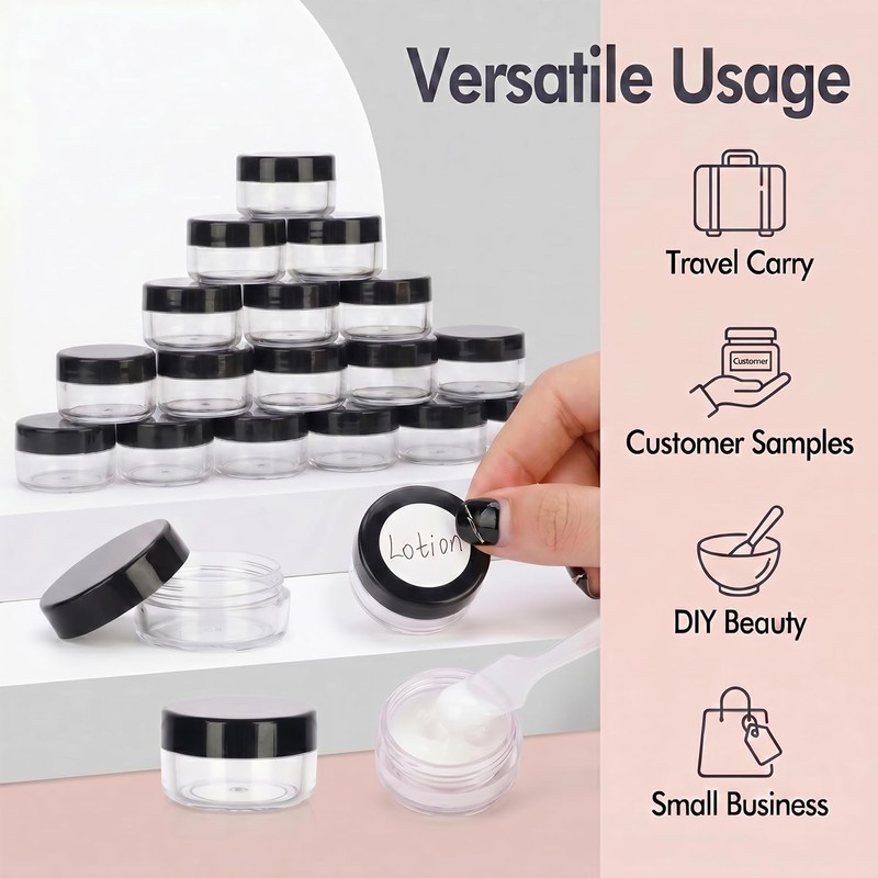 5 Gram Sample Containers 50 Count Small Travel Containers with