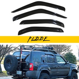 PLDDE 4 pcs Compatible with 2000-2004 Nissan Xterra Front+Rear Sun/Rain Guard Outside Mount Window Visors