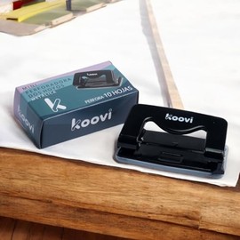 Koovi – Perforadora Mini De Metal 2 Hoyos, perforadora metálica para hojas tamaño carta, uso escolar o de oficina, modelo BH-604