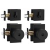 Haidms Black Door Knobs with Deadbolt, Heavy Duty Matte Black