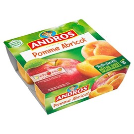 Andros Apple Apricot Fruit Dessert - 4 Pots of 100 g