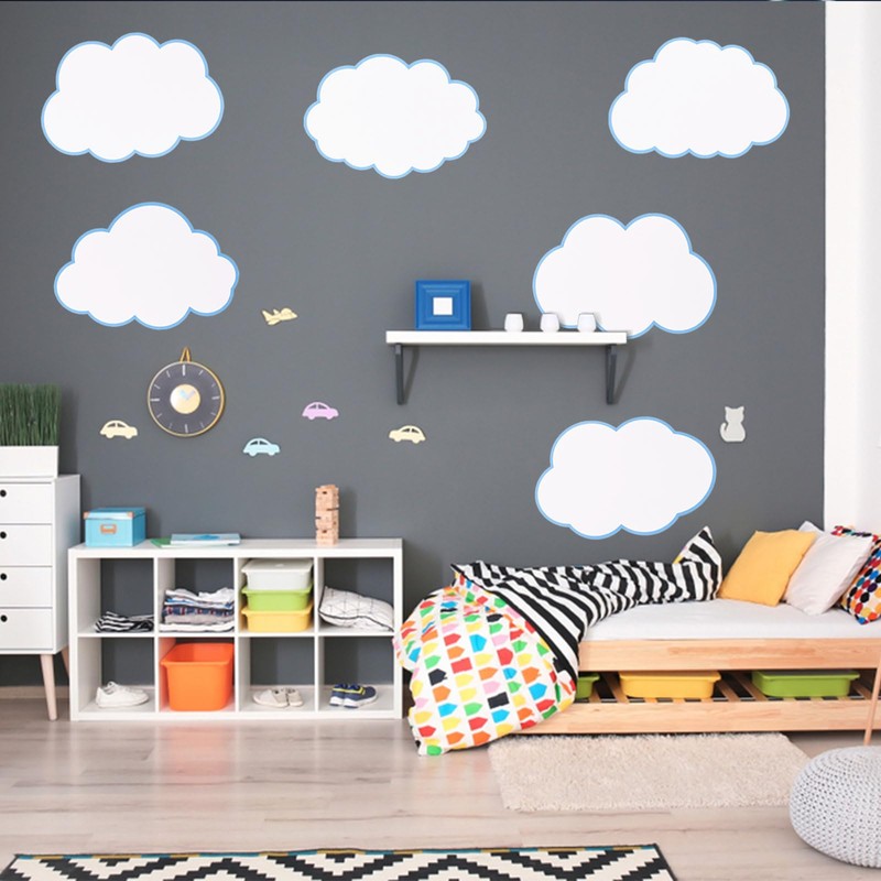FOBSME 60 Pcs Large Clouds Cutouts 7.48x5.12 Inch Paper Cloud