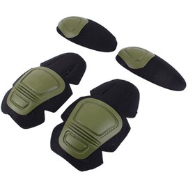 ATAIRSOFT Tactical Military Paintball Elbow Pads Knee Pads Set Airsoft Combat Protection Gear (OD)