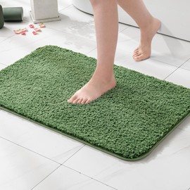 MIULEE Bath Mat Non Slip Absorbent Bathroom Soft luxurious Shower Small Mat Doormat Inside Rugs Kitchen Rugs Carpet Mat Washable for Bathroom Bedroom Kitchen Entrance 50x80 cm Matcha Green