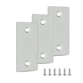 Door Edge Hole Filler Plate, Door Strike Plate Filler w/Screws 1 1/8" x 2 1/4" - 3 Pack