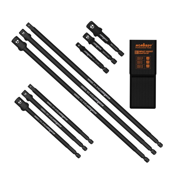 TOP-VIGOR 9Pcs Impact Socket Adapter Set, 1/2 1/4 3/8 Inch