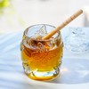 kanpura Clear Crystal Honey Jar with Dipper and Lid, Honey